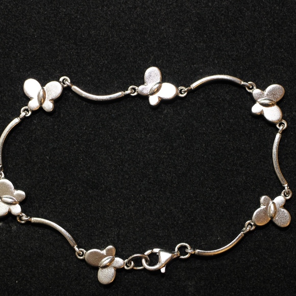 Sterling Silver 925 Butterfly Link Bracelet - Picture 1 of 6